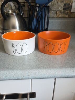 Rae Dunn Halloween Dog Bowls